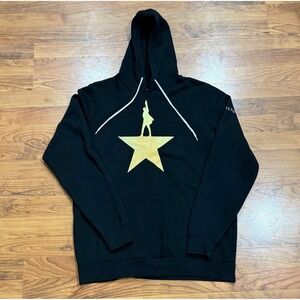 Hamilton Musical Hoodie Black Gold Star Logo Creative Goods Mens Large Pullover